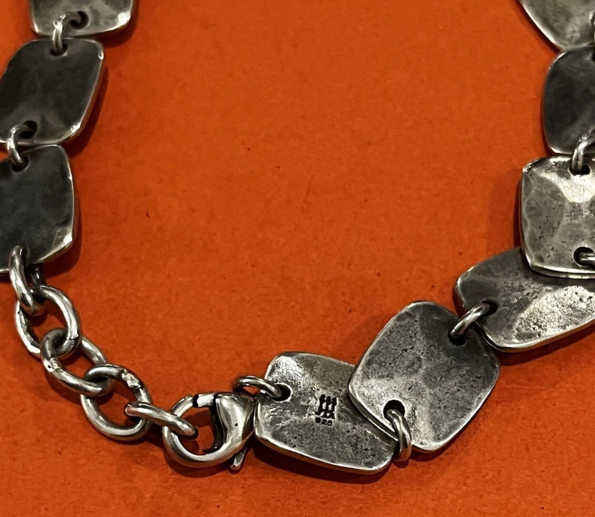 Preowned James Avery Retired Sterling Silver Square Shape Link Bracelet 7.5”