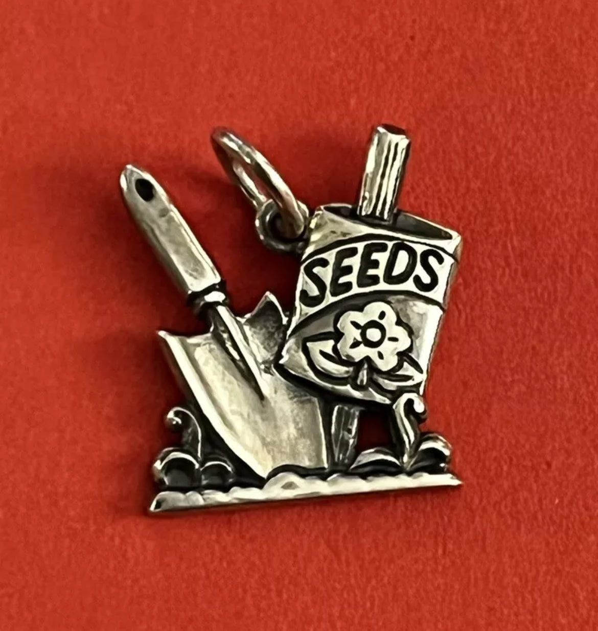 Preowned James Avery Retired Sterling Silver Shovel And Seeds Charm