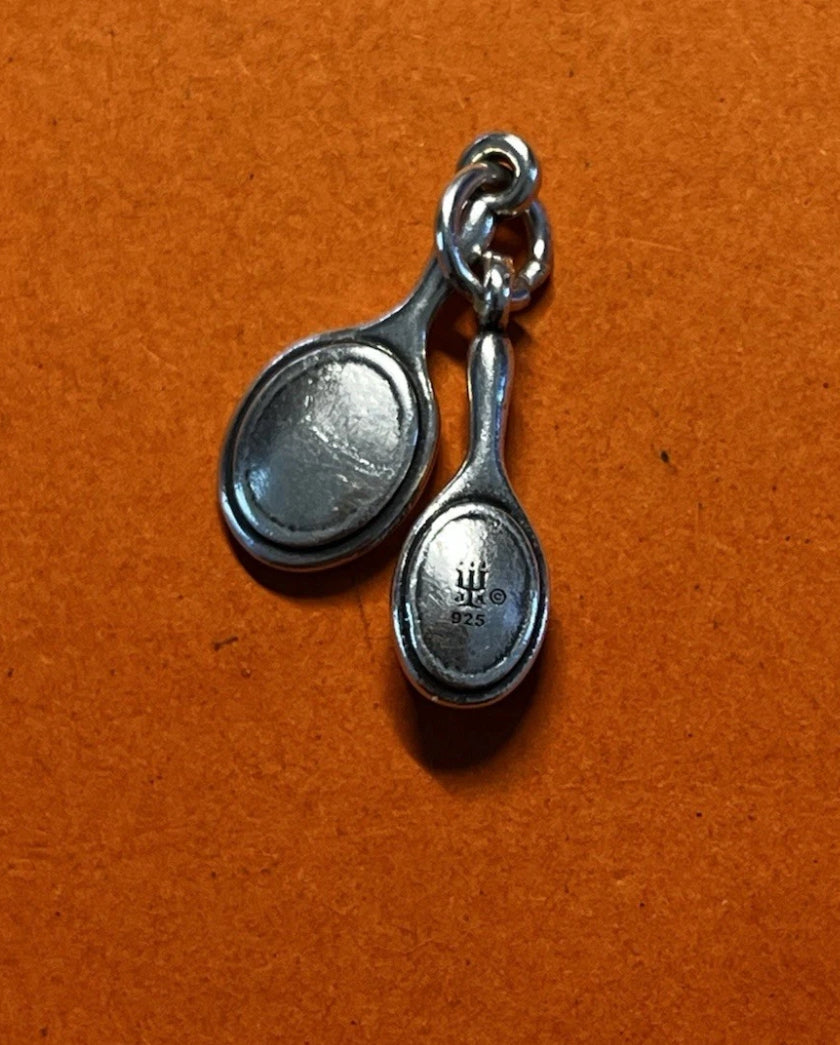 Preowned James Avery Retired Silver Brush And Mirror Charm Excellent Condition!