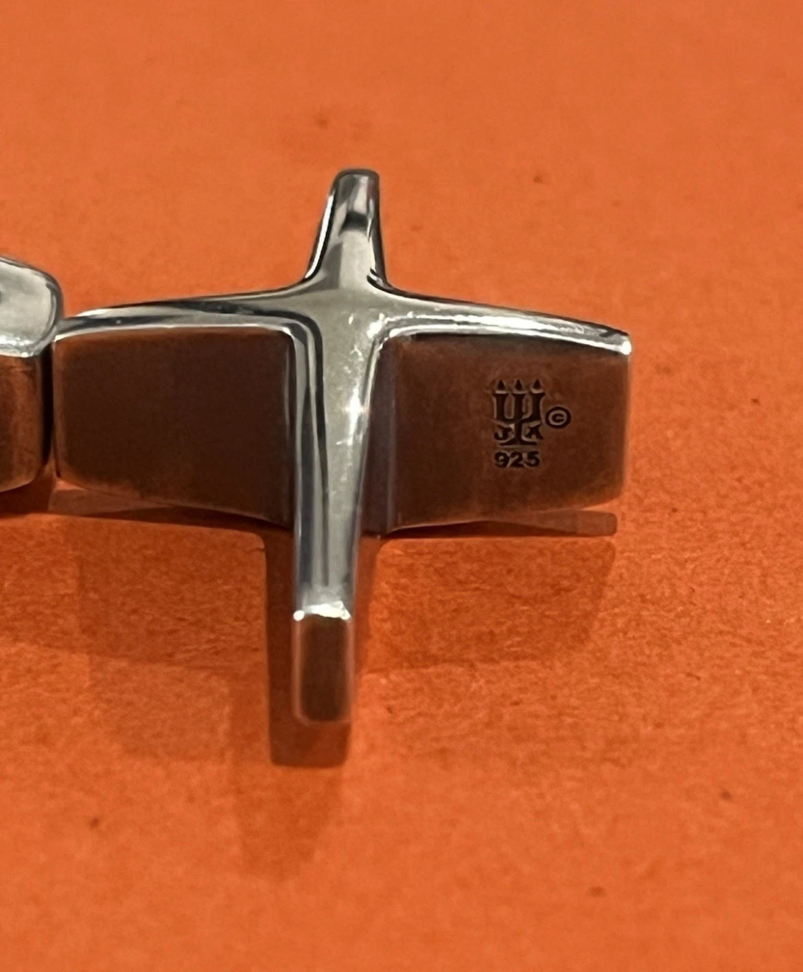 Preowned James Avery Retired HTF Sterling Silver Matrimony Open Center Cross Pendant
