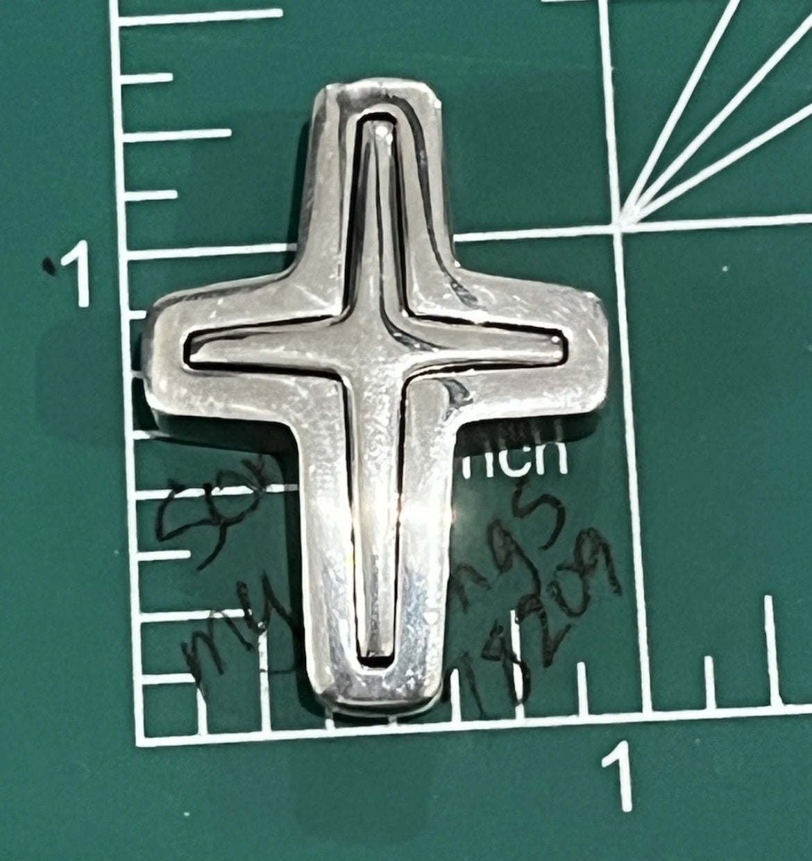 Preowned James Avery Retired HTF Sterling Silver Matrimony Open Center Cross Pendant