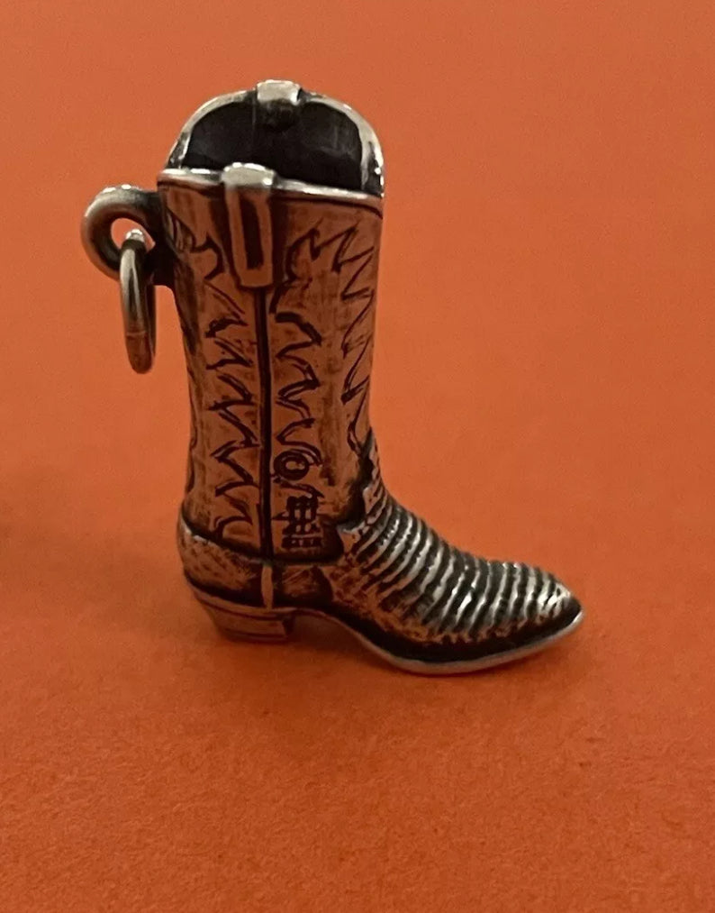 Preowned James Avery Retired Silver Western Boot Charm