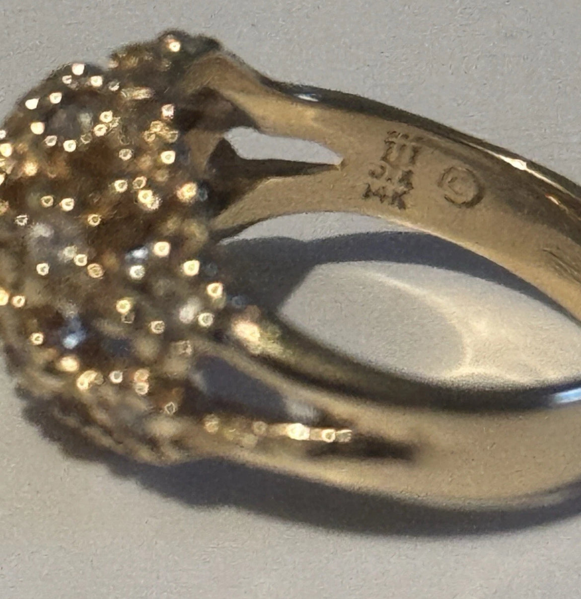 Preowned James Avery Retired RARE 14k Gold Small Daisy Diamond Ring Size 7.5 (.33 tcw)