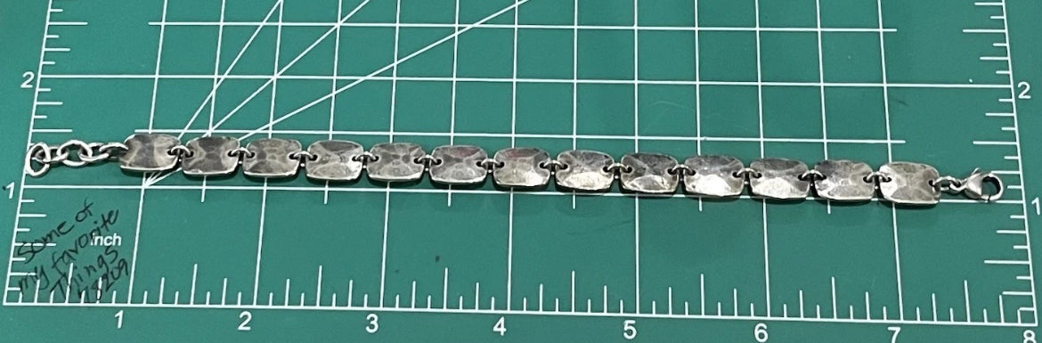 Preowned James Avery Retired Sterling Silver Square Shape Link Bracelet 7.5”