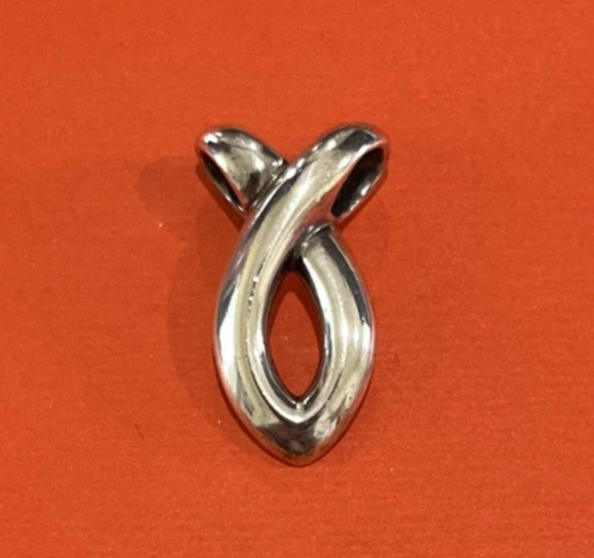 Preowned James Avery Retired Sterling Silver Ichthus Pendant 1”