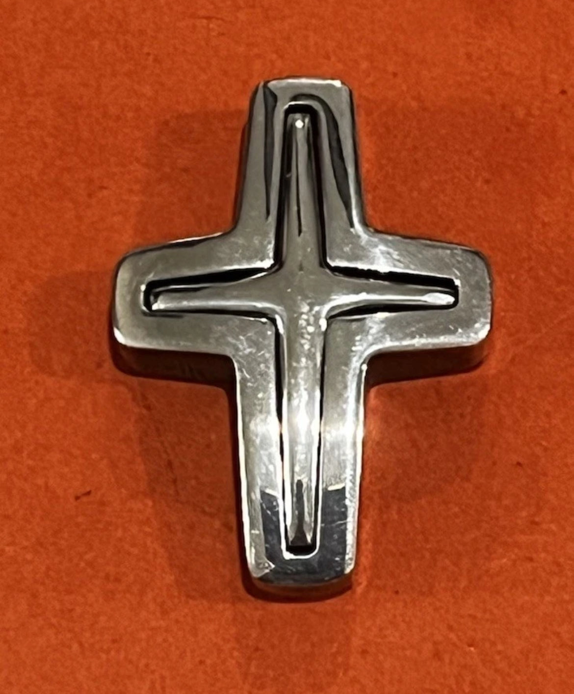 Preowned James Avery Retired HTF Sterling Silver Matrimony Open Center Cross Pendant