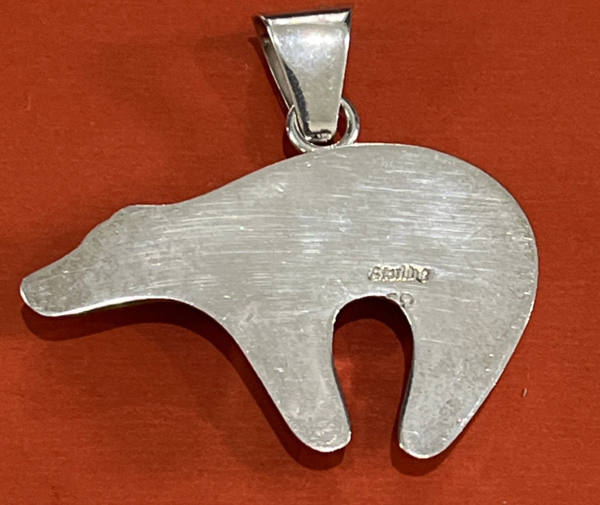 AUTHENTIC Silver Native American Navajo Spirit Bear Arrow Pendant