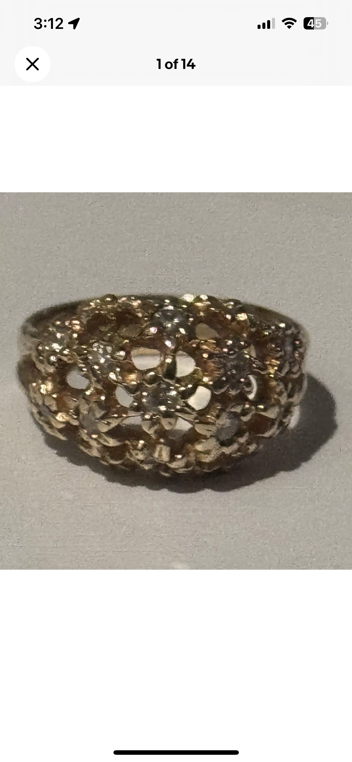 Preowned James Avery Retired RARE 14k Gold Small Daisy Diamond Ring Size 7.5 (.33 tcw)