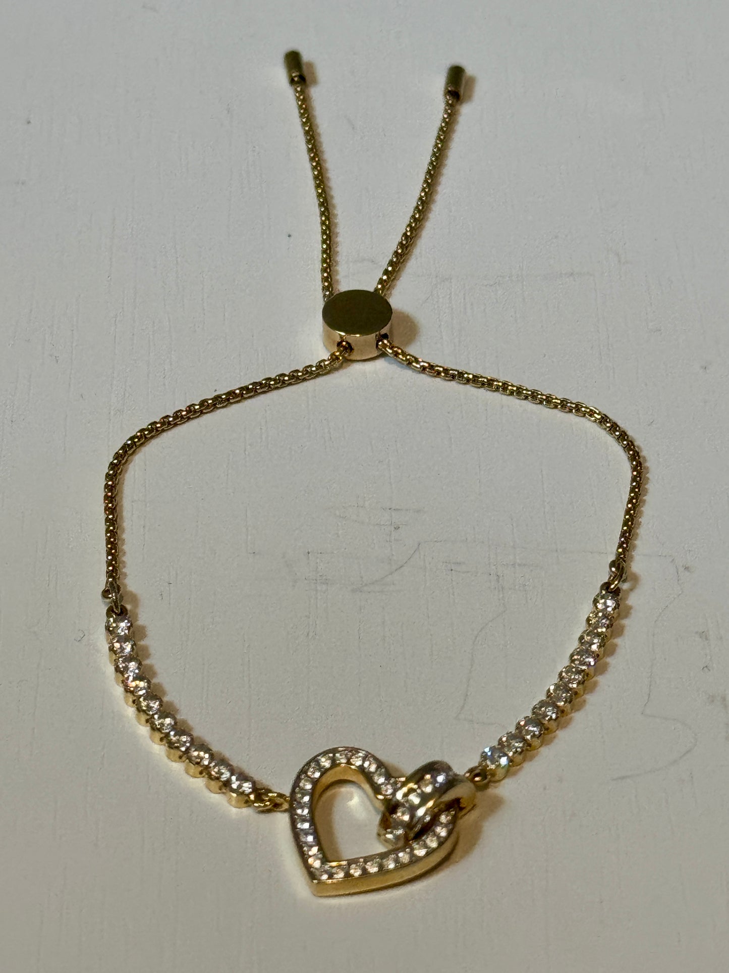 Brand New Swarovski Crystal Lovely bracelet Heart, White, Gold-Tone Plated
