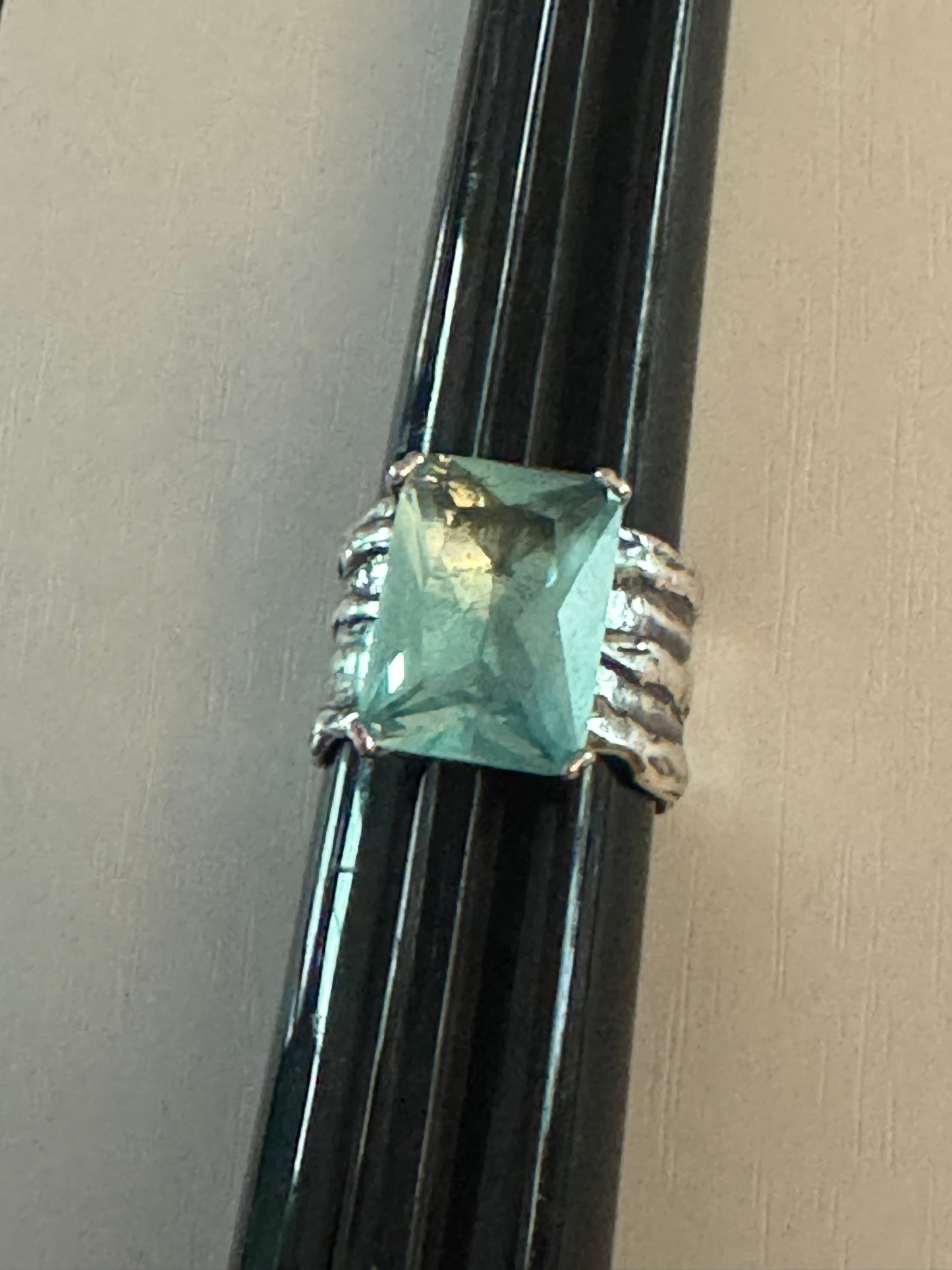 Silpada Sterling Silver Statement Ring Size 9 | Aquamarine Gemstone | Wide Band 925