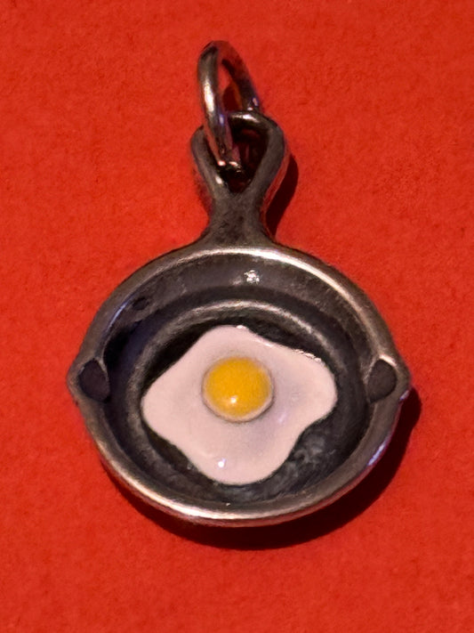 Brand New Brand New James Avery Retired Silver Sunny Side Egg Enamel Egg Charm