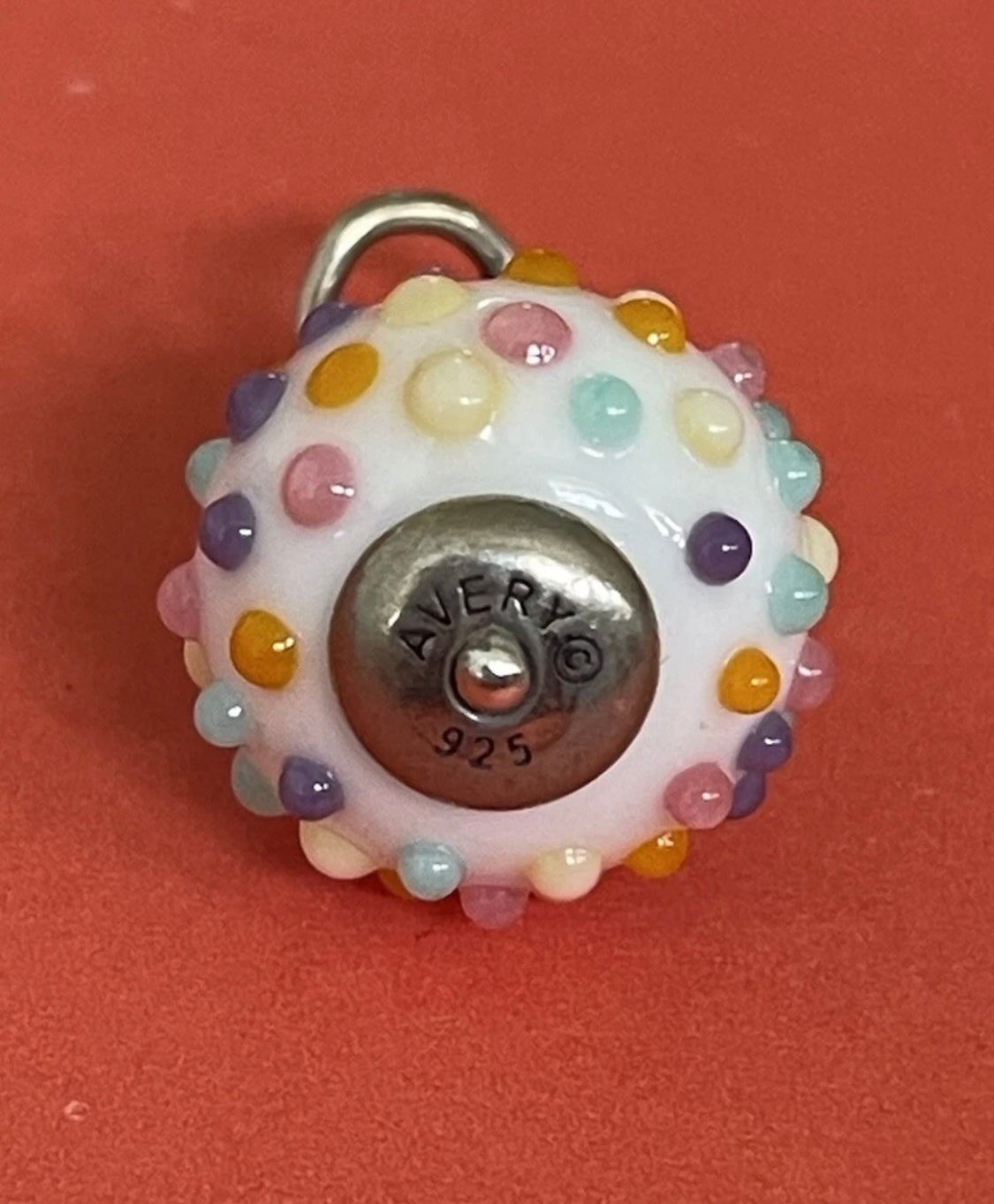 Brand New James Avery Retired Candy Heart Glass Bead LUV U Final Beads Brand New with Box