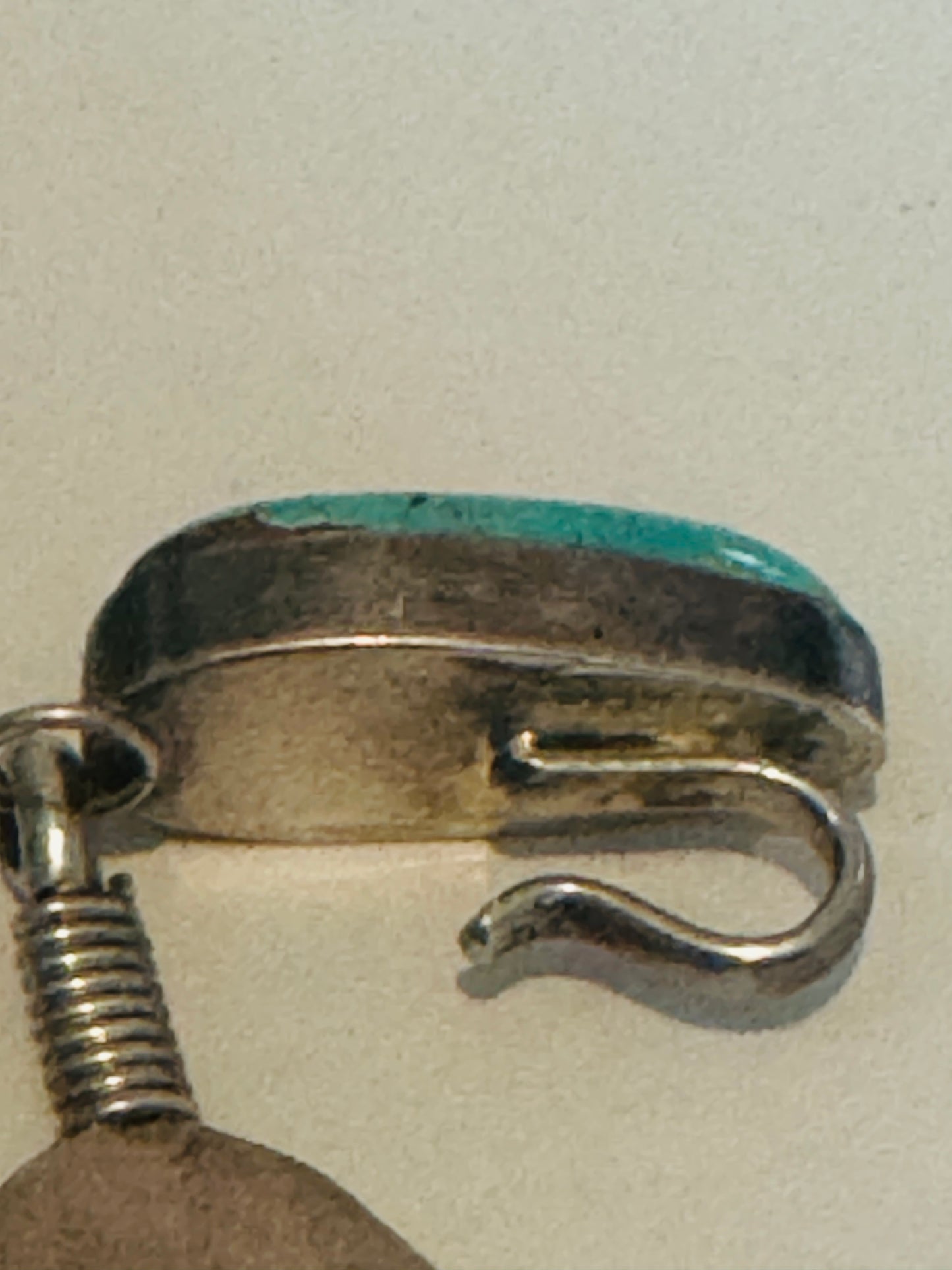 Vintage Navajo Eddie Garcia Feather Pendant – Kingman Turquoise – Sterling Silver 4” – 17.8g