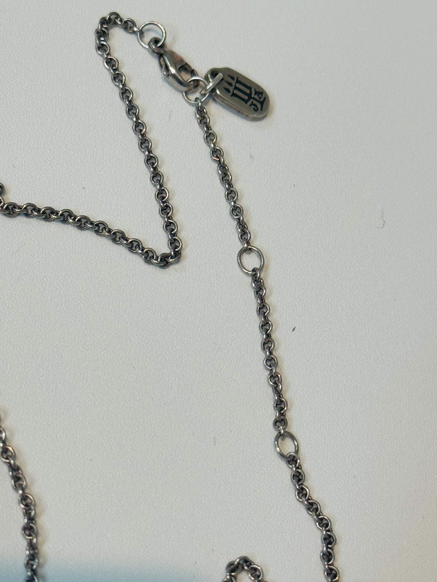Pre Owned James Avery Retired Silver Bow Pendant Necklace 16” - 20”