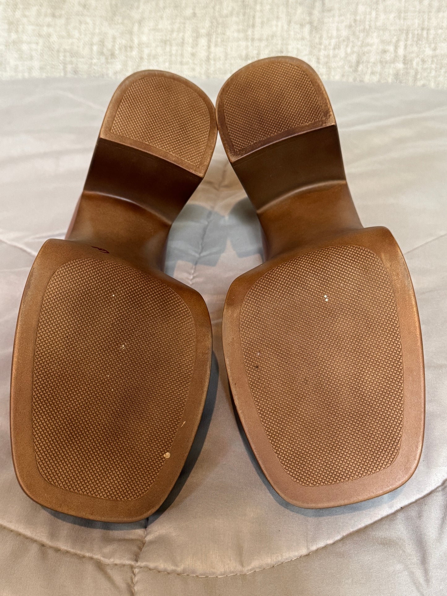 Steve Madden Perry Platform Loafers Cognac Brown Leather PERR02S1 Size 8