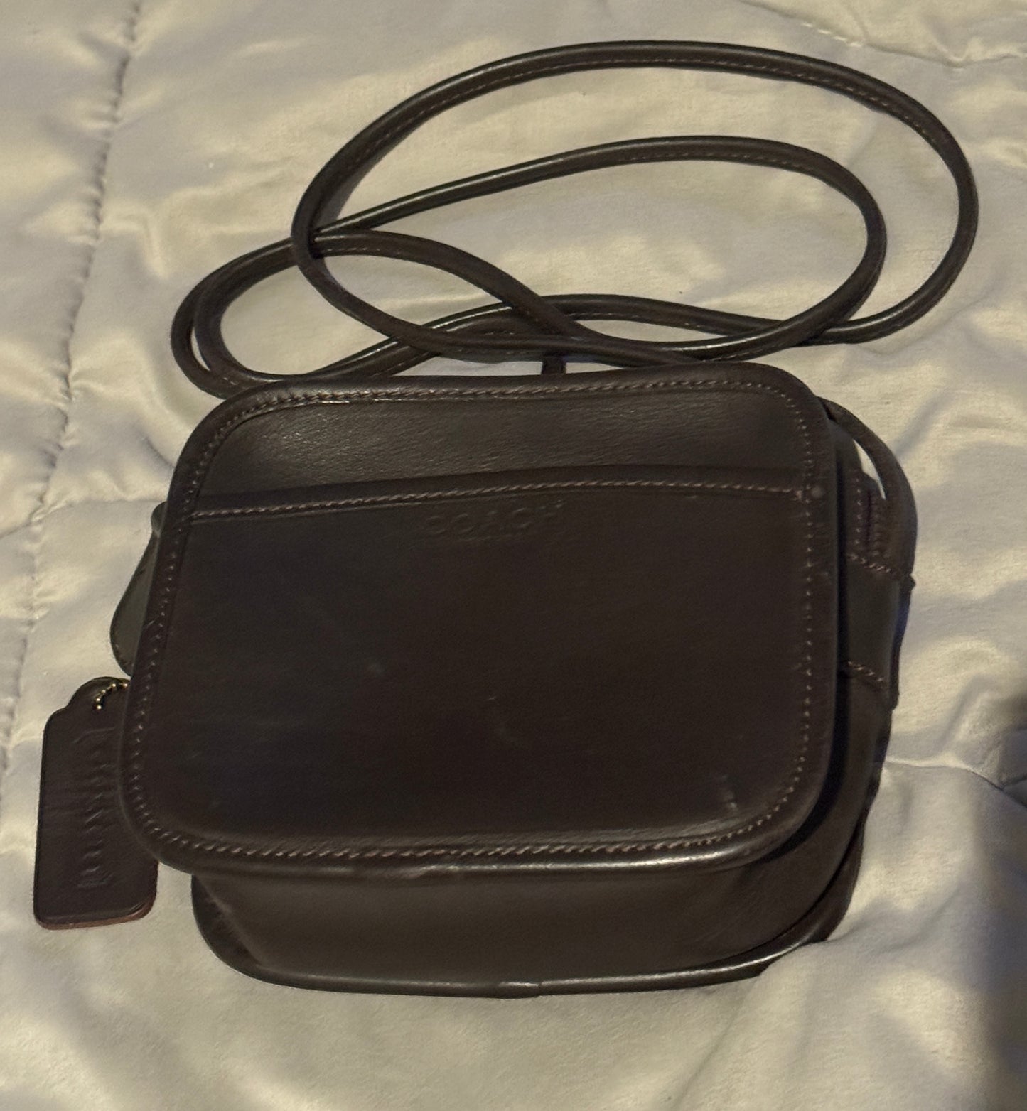Vintage Brown Leather Coach Crossbody Bag