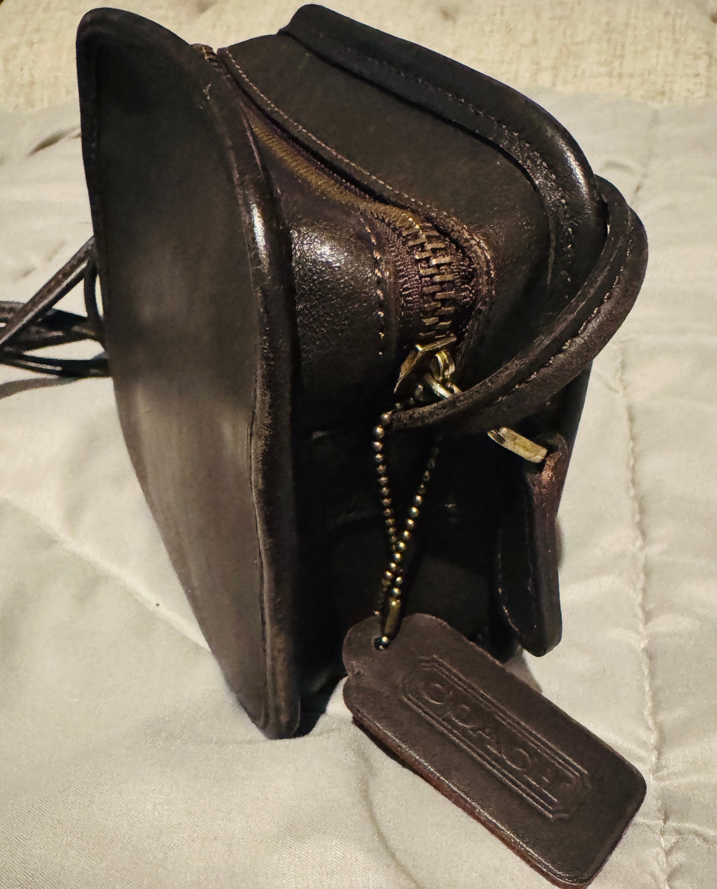 Vintage Brown Leather Coach Crossbody Bag