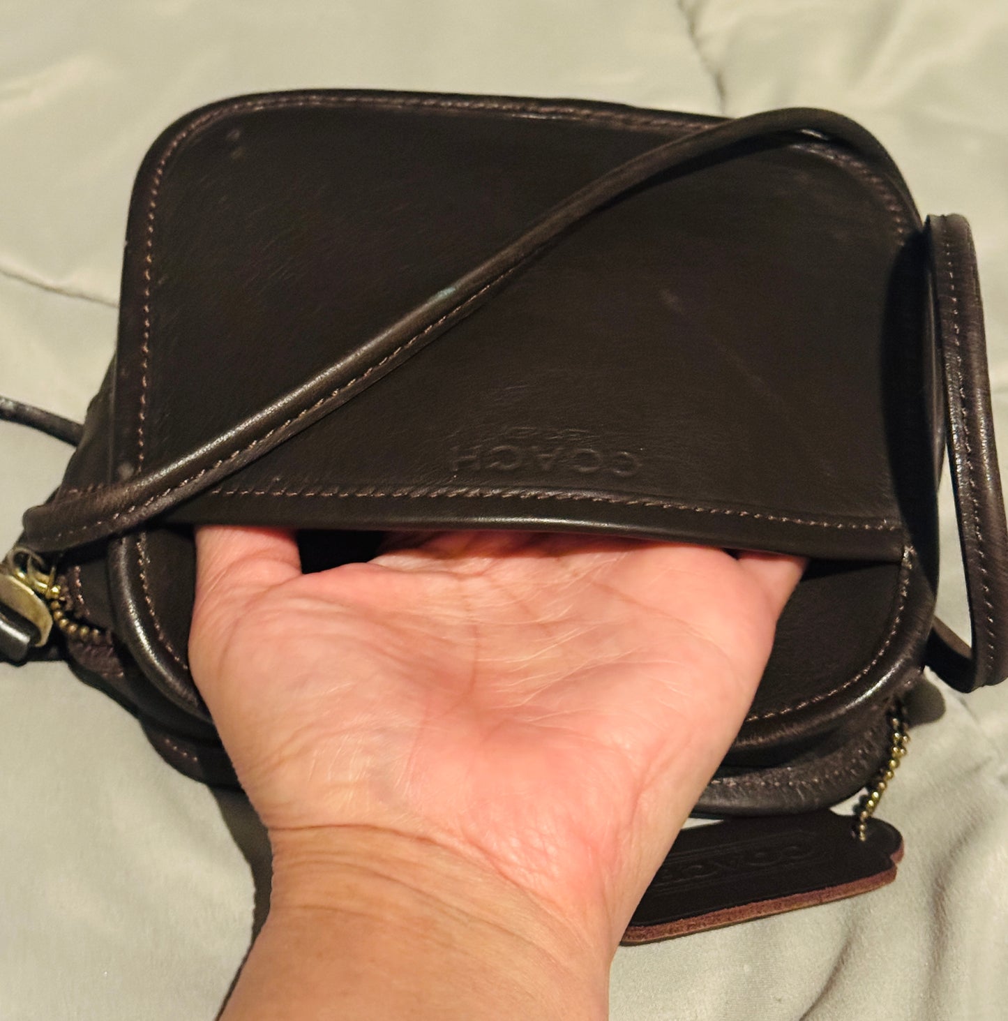 Vintage Brown Leather Coach Crossbody Bag
