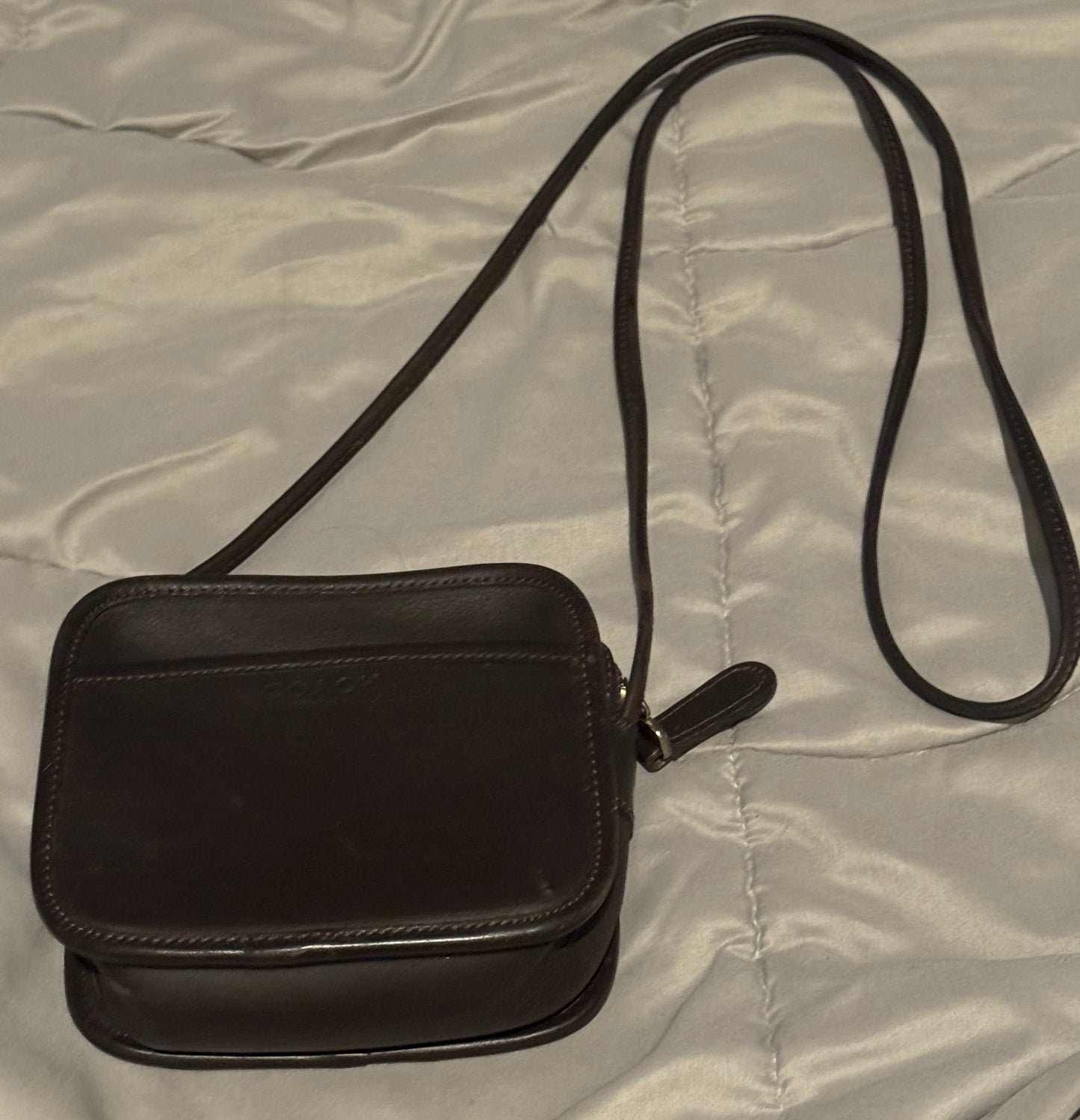 Vintage Brown Leather Coach Crossbody Bag