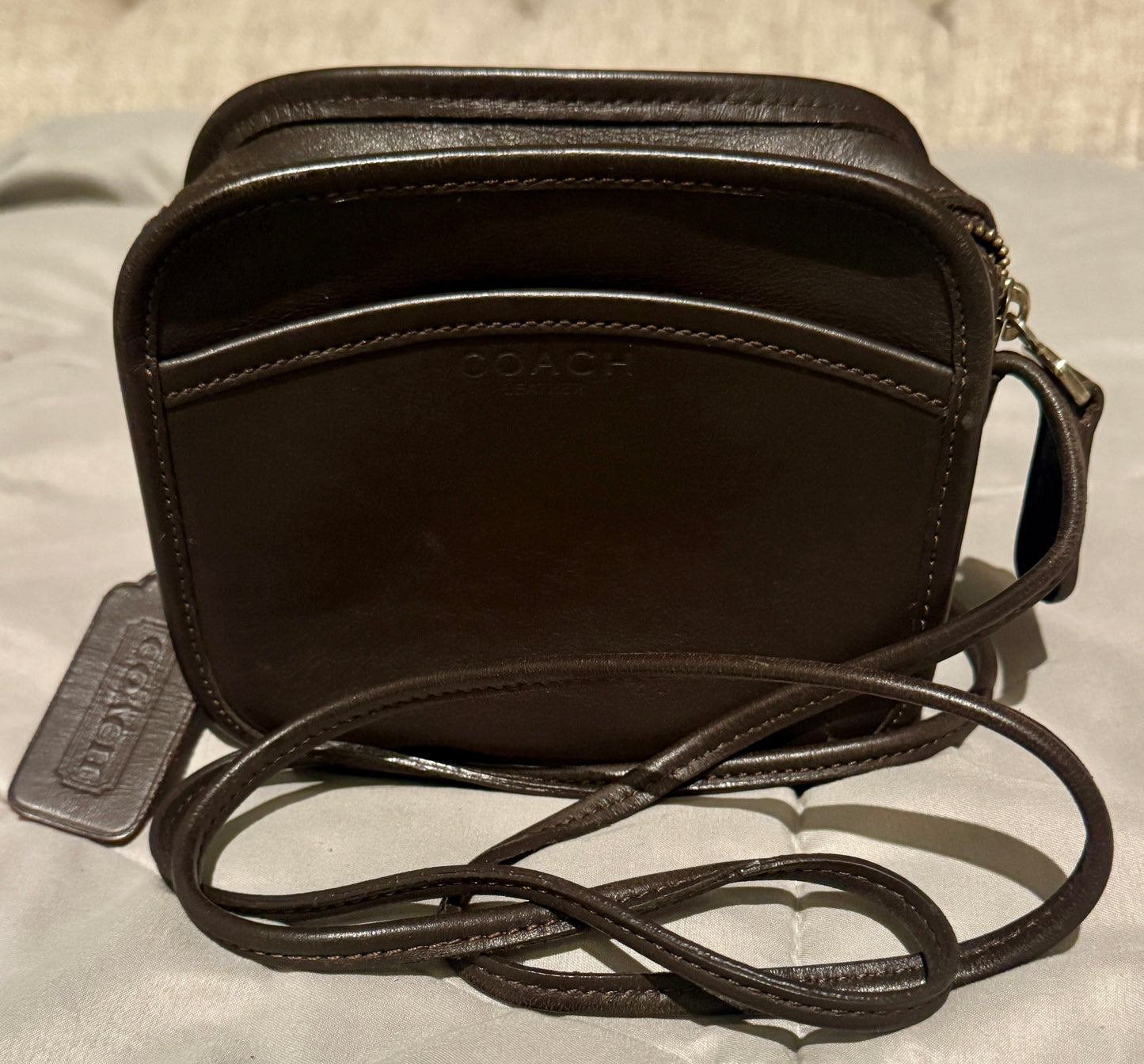 Vintage Brown Leather Coach Crossbody Bag