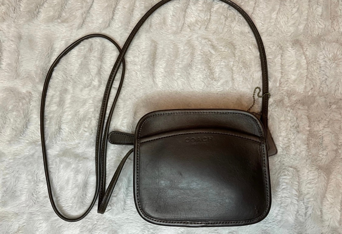 Vintage Brown Leather Coach Crossbody Bag