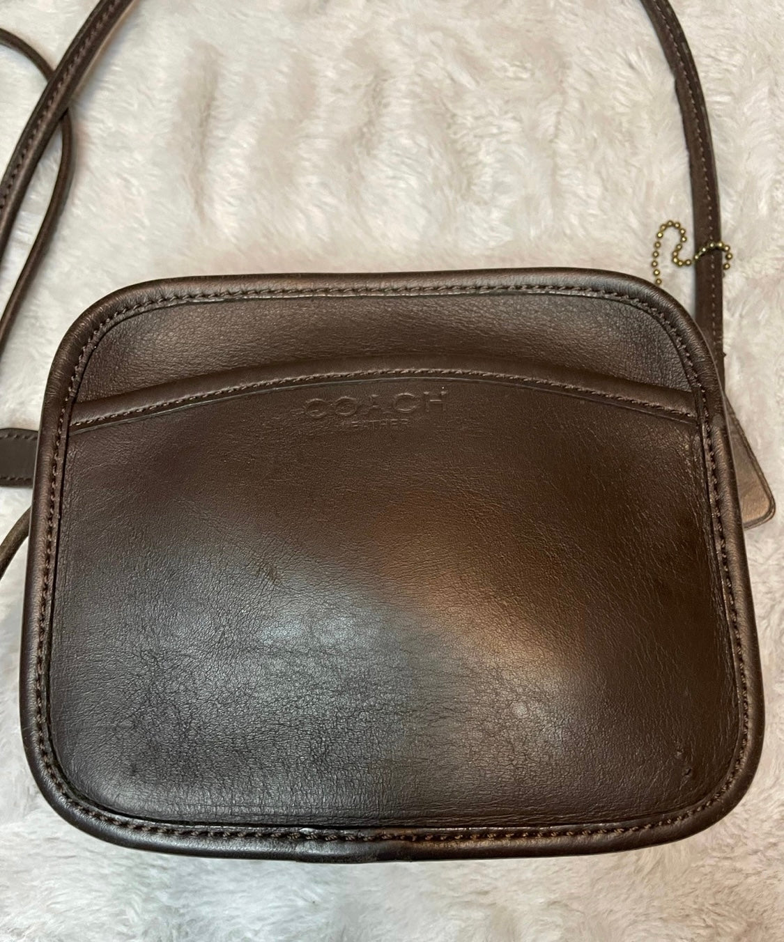 Vintage Brown Leather Coach Crossbody Bag