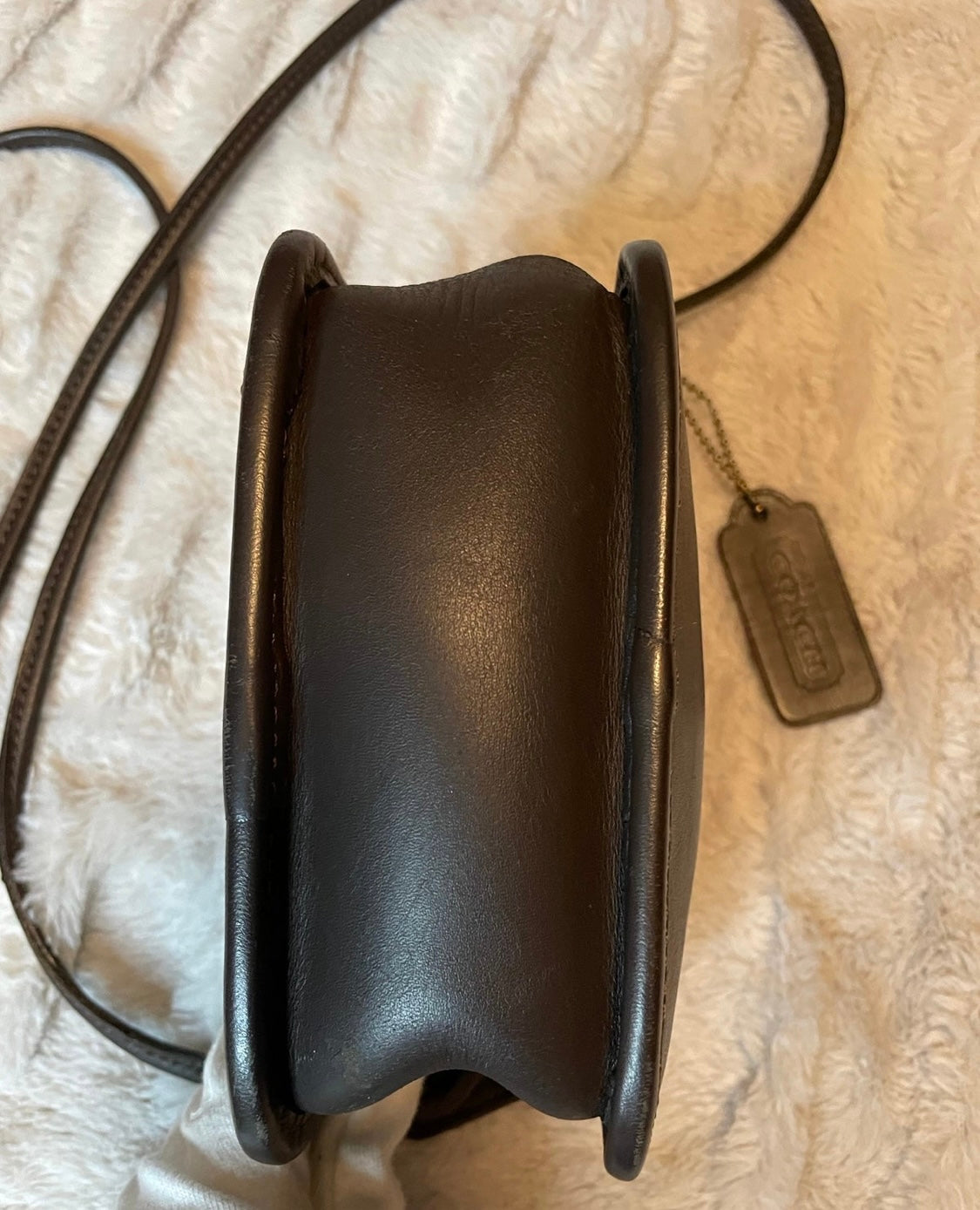 Vintage Brown Leather Coach Crossbody Bag