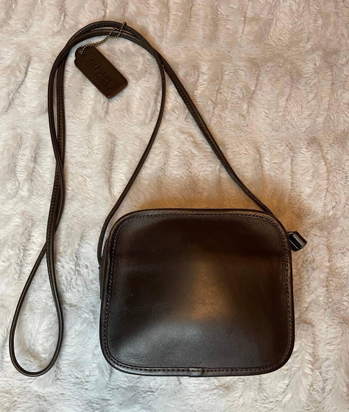 Vintage Brown Leather Coach Crossbody Bag