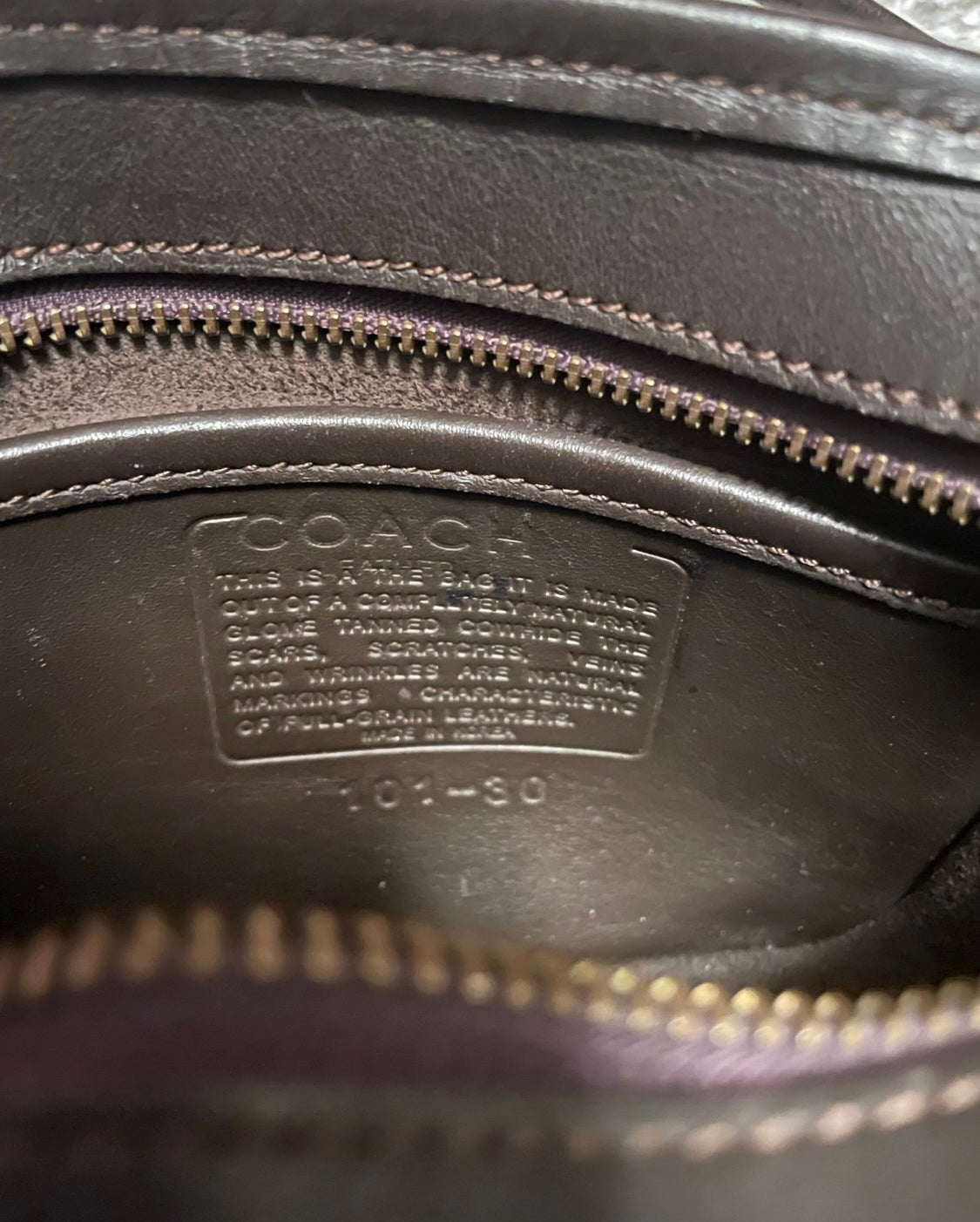 Vintage Brown Leather Coach Crossbody Bag