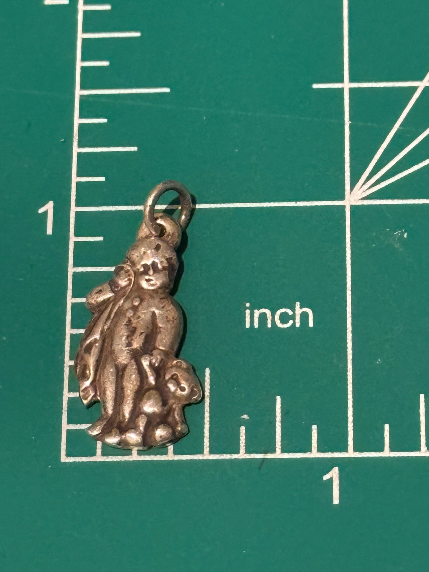 Pre Owned Retired Silver Boy with Blanket and Bear Charm