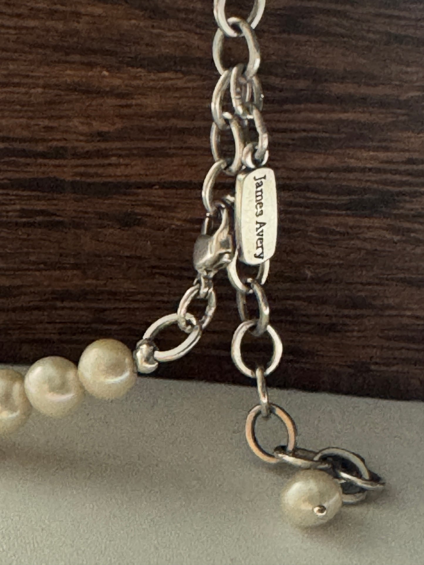 Genuine Pearl Necklace with James Avery Interchangeable Charm Holder 16”