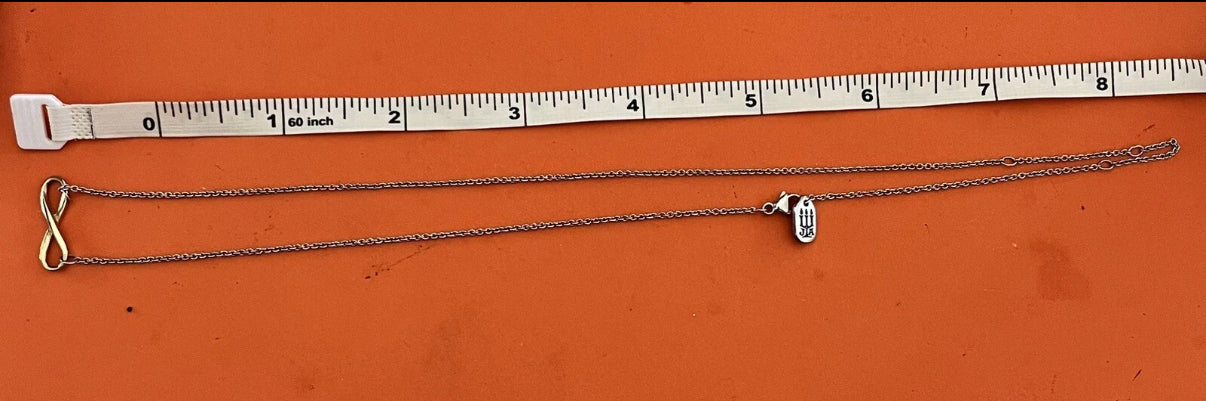 Pre-Owned James Avery Retired Sterling Silver And 14k Gold Infinity Necklace 17”