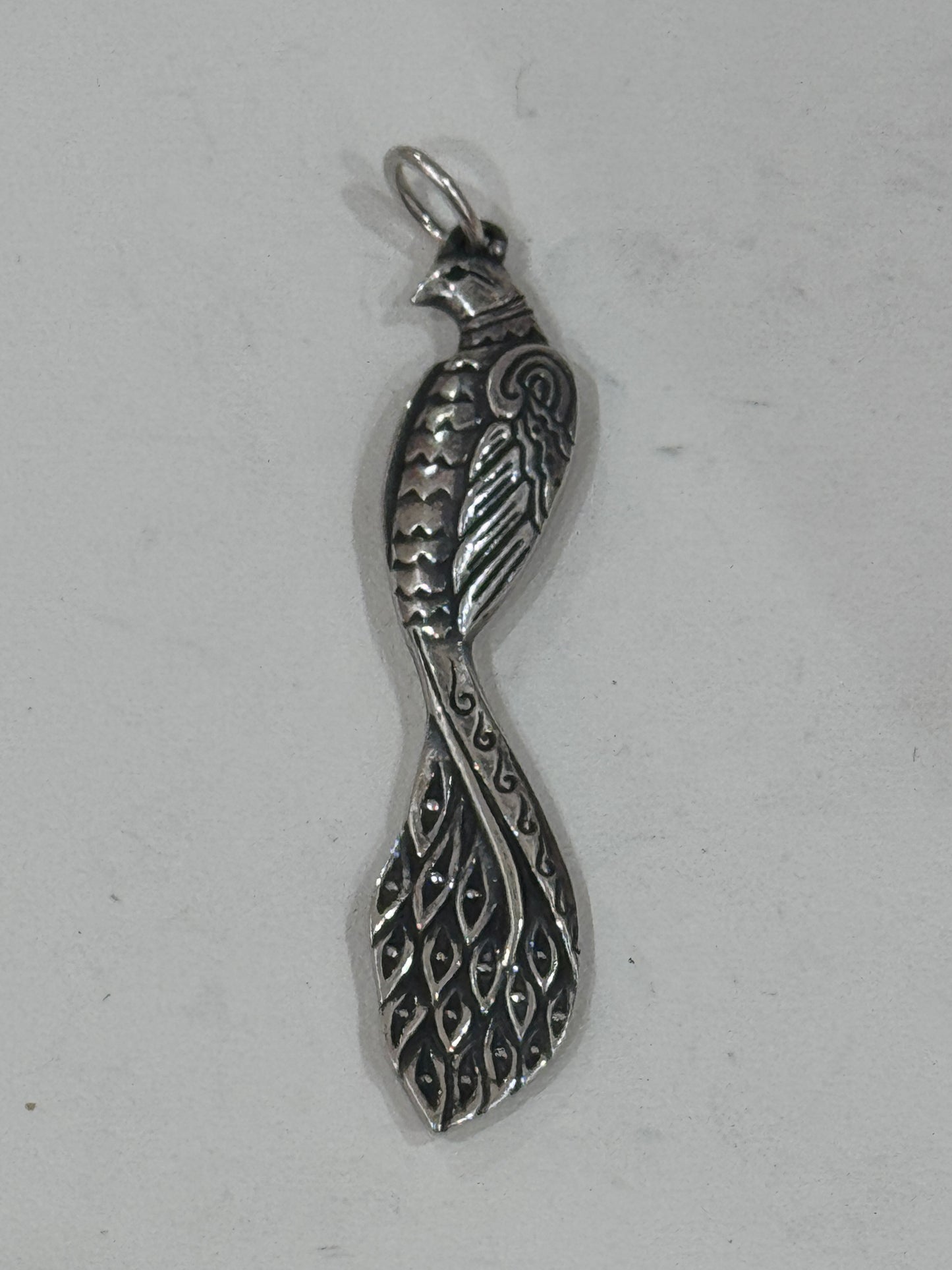 Pre Owned James Avery Retired Silver Peacock Pendant