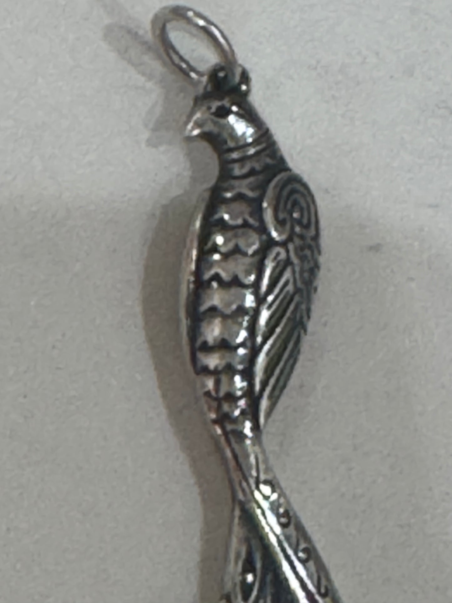 Pre Owned James Avery Retired Silver Peacock Pendant