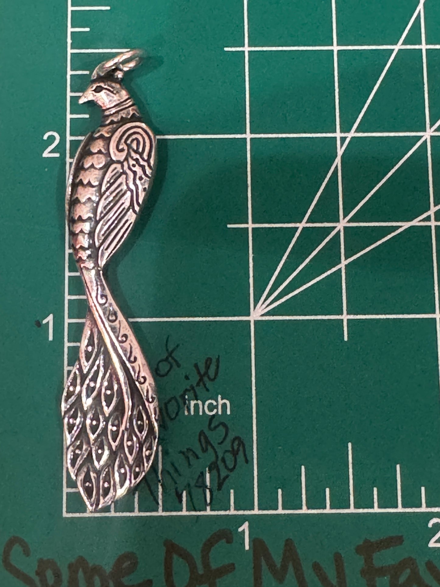 Pre Owned James Avery Retired Silver Peacock Pendant