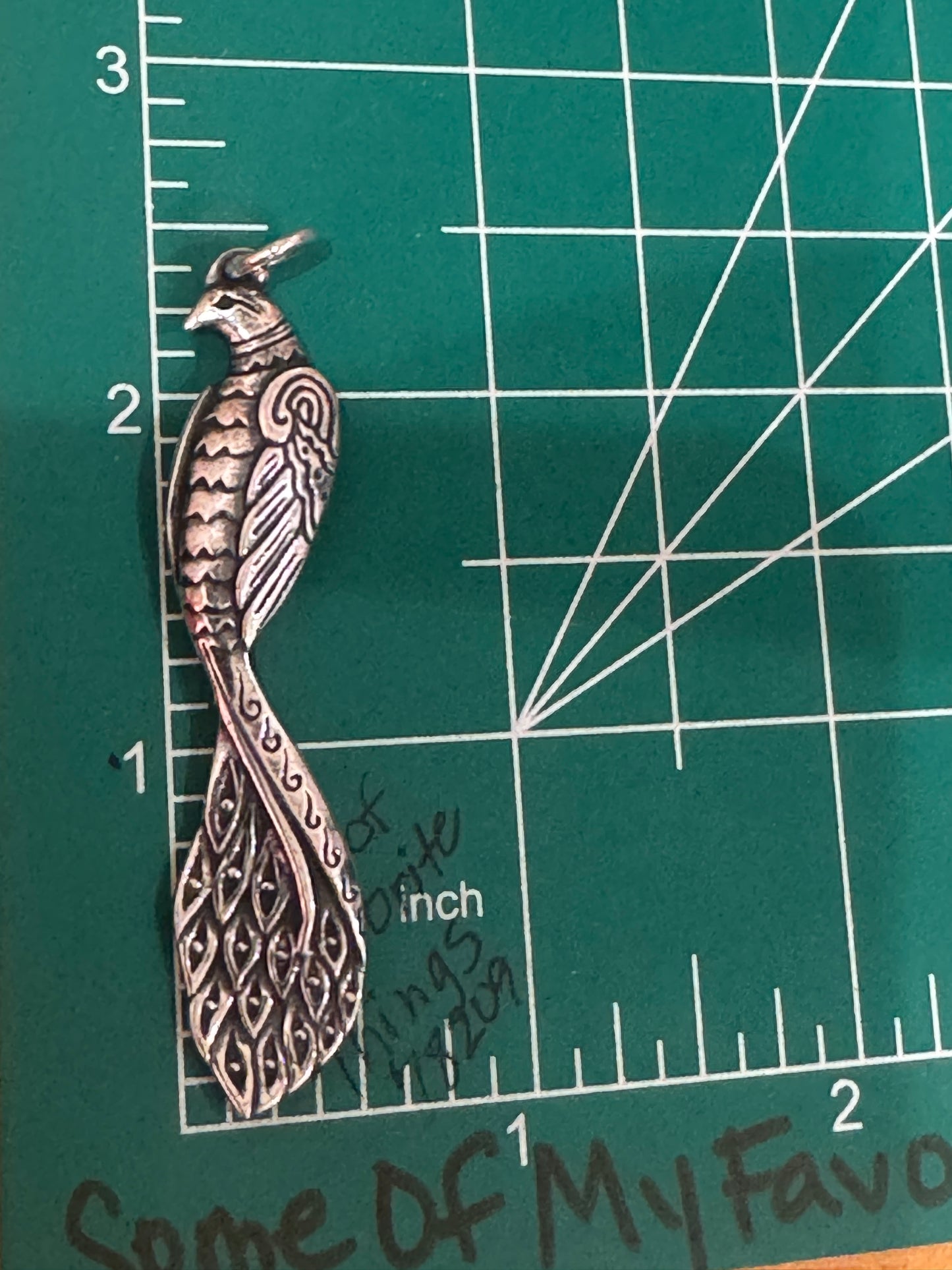 Pre Owned James Avery Retired Silver Peacock Pendant