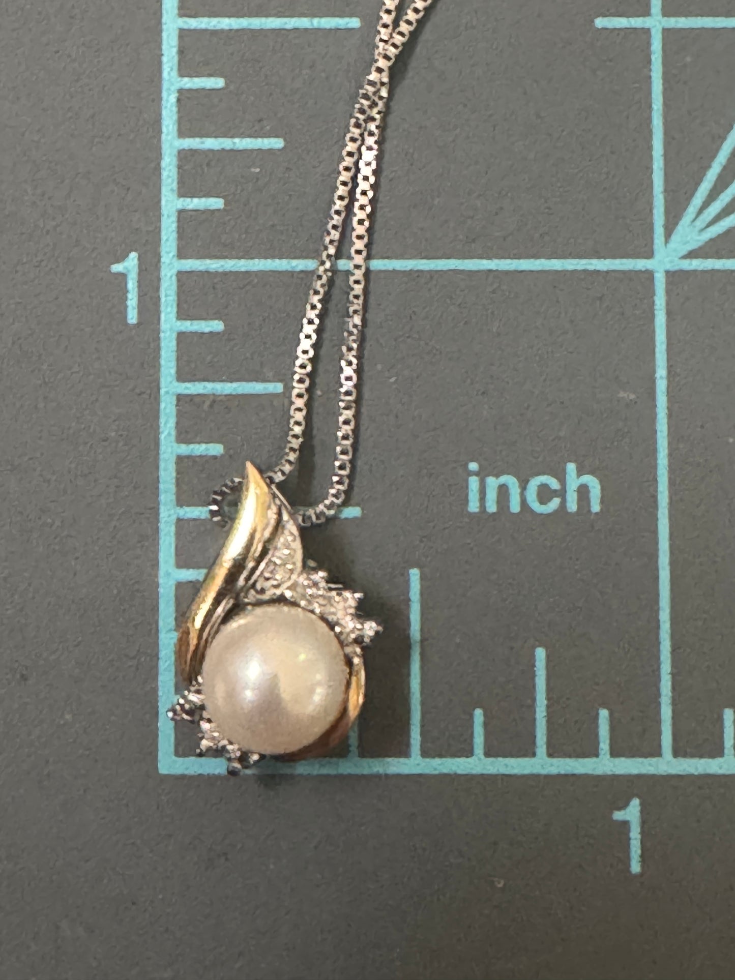 Alwand Vahan 10k Yellow Gold & Sterling Silver Pearl & Diamond Pendant Necklace 17”