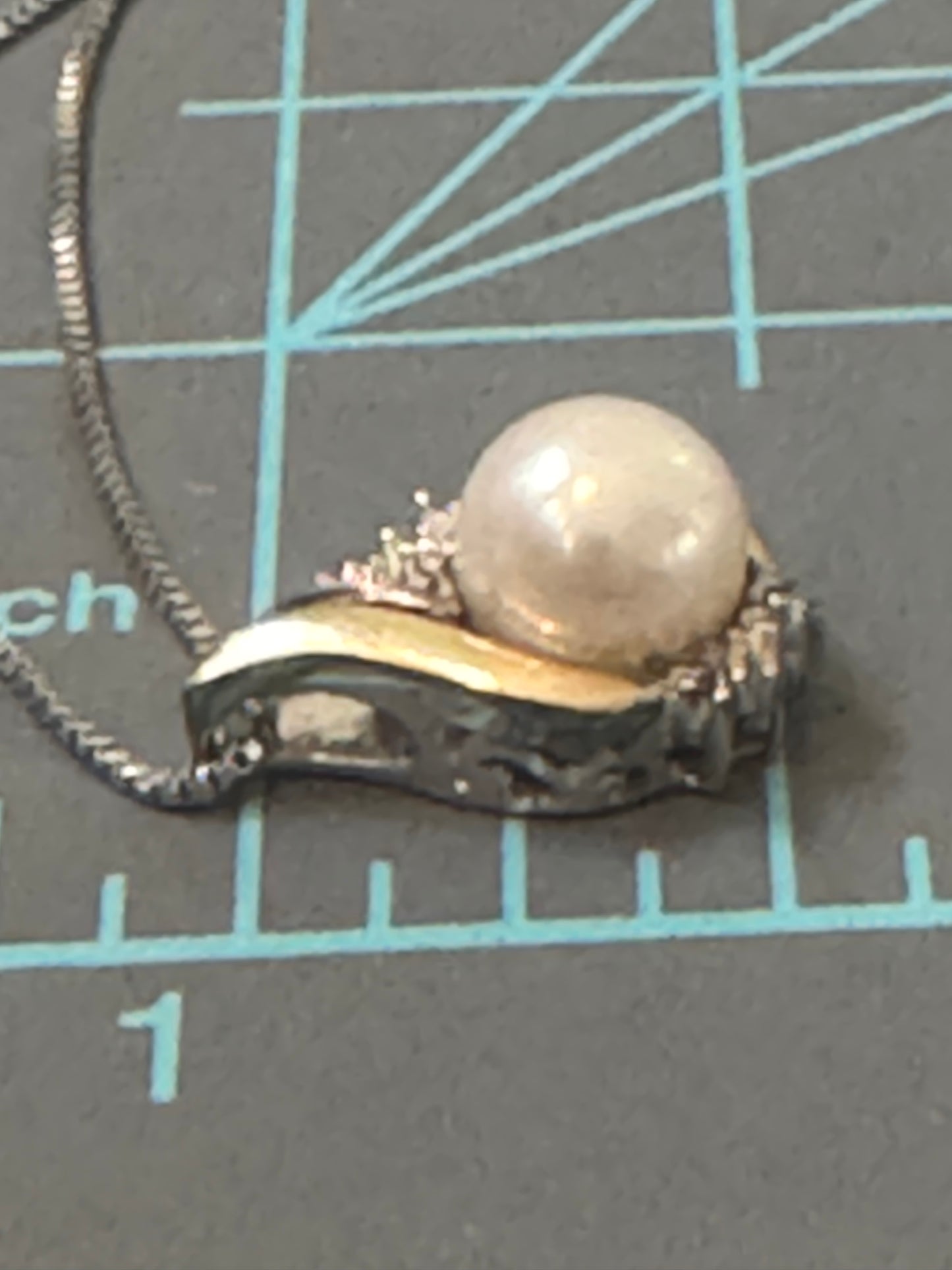 Alwand Vahan 10k Yellow Gold & Sterling Silver Pearl & Diamond Pendant Necklace 17”