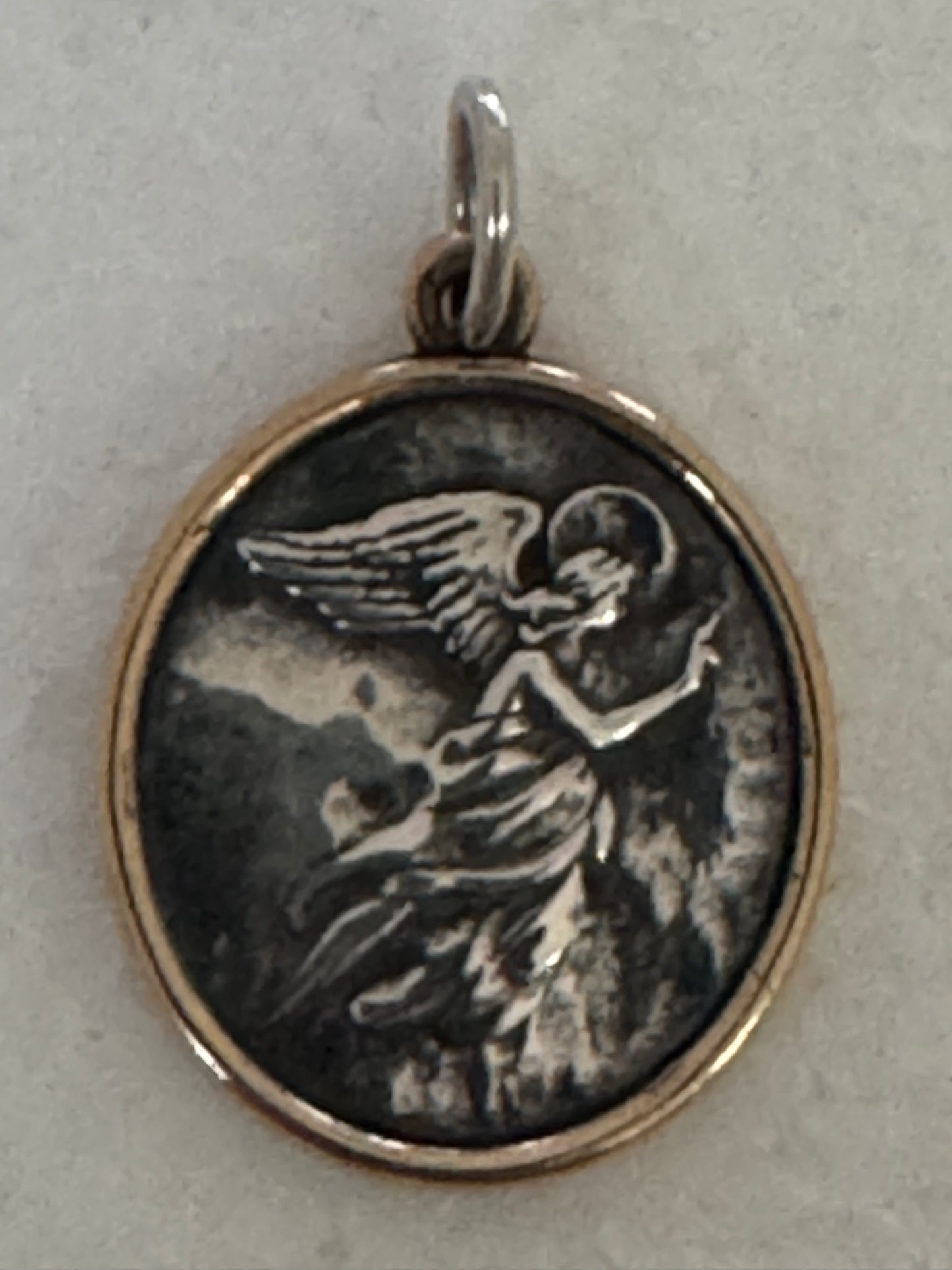 James Avery Retired Silver and Bronze Sapharina Angel Pendant or Charm