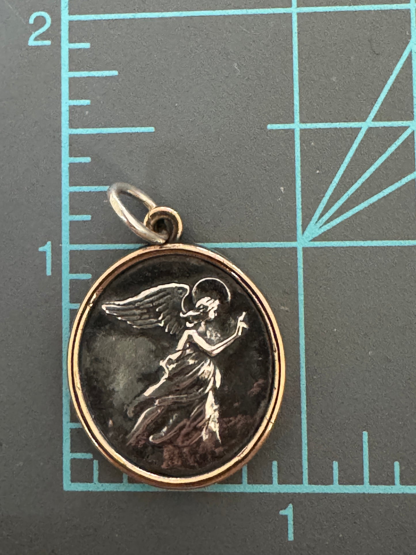 James Avery Retired Silver and Bronze Sapharina Angel Pendant or Charm