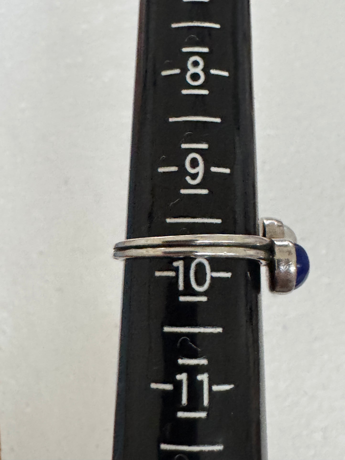 Pre Owned James Avery Retired Lapis Luzuil Cabachon And Pearl Silver Ring Size 9.75