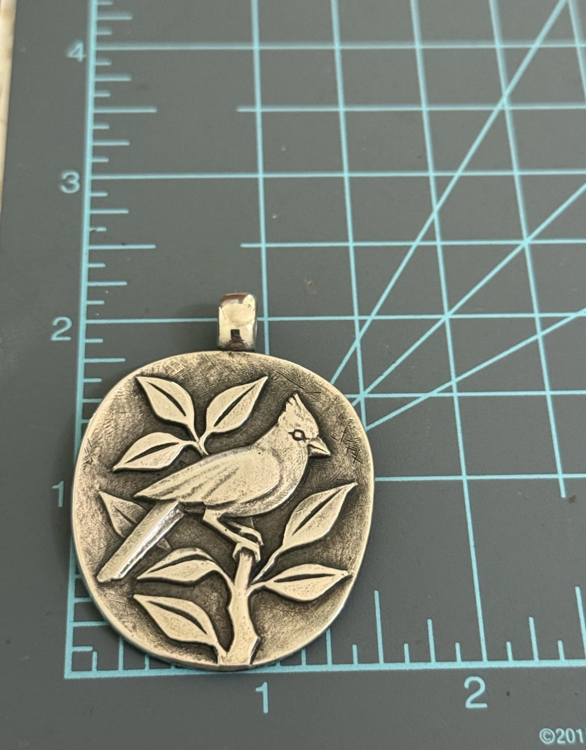 Pre-Owned James Avery Sterling Silver Retired Cardinal on Branch Pendant