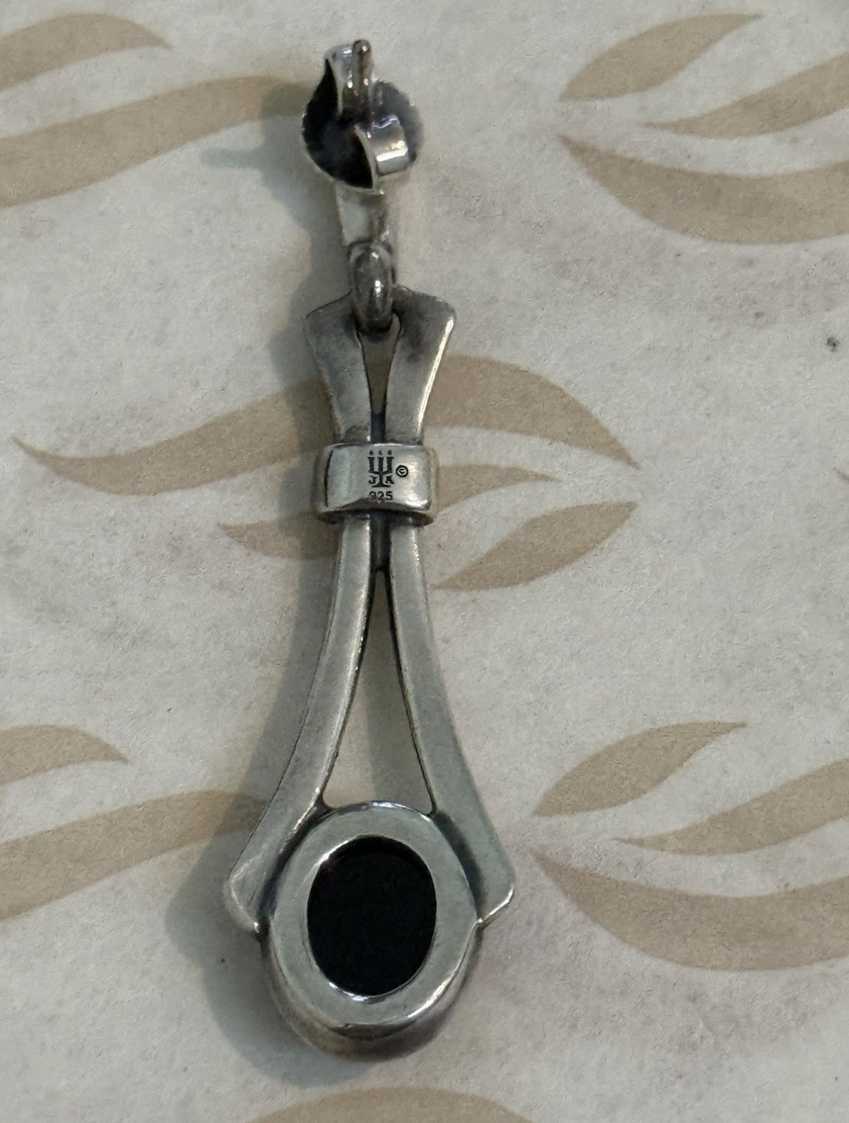Pre-Owned James Avery Retired Sterling Silver & Onyx Dangle Earrings