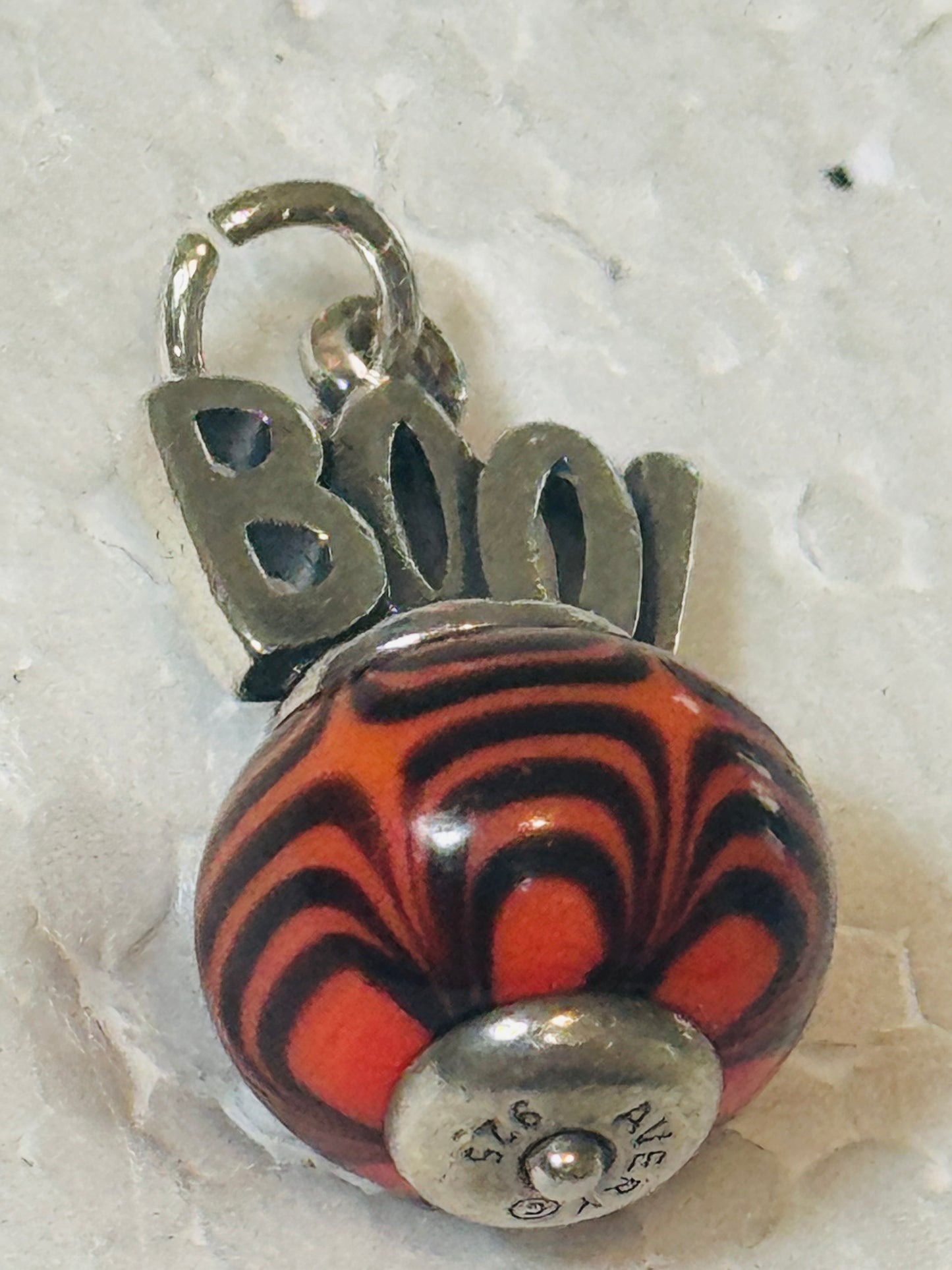 James Avery Retired HTF BOO Glass Art Finial Bead Charm