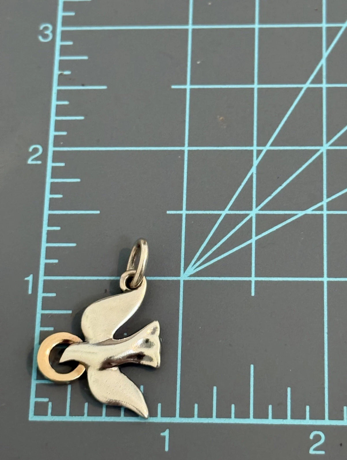 Pre-Owned James Avery Retired Sterling Silver & 14K Gold Peace Dove Pendant