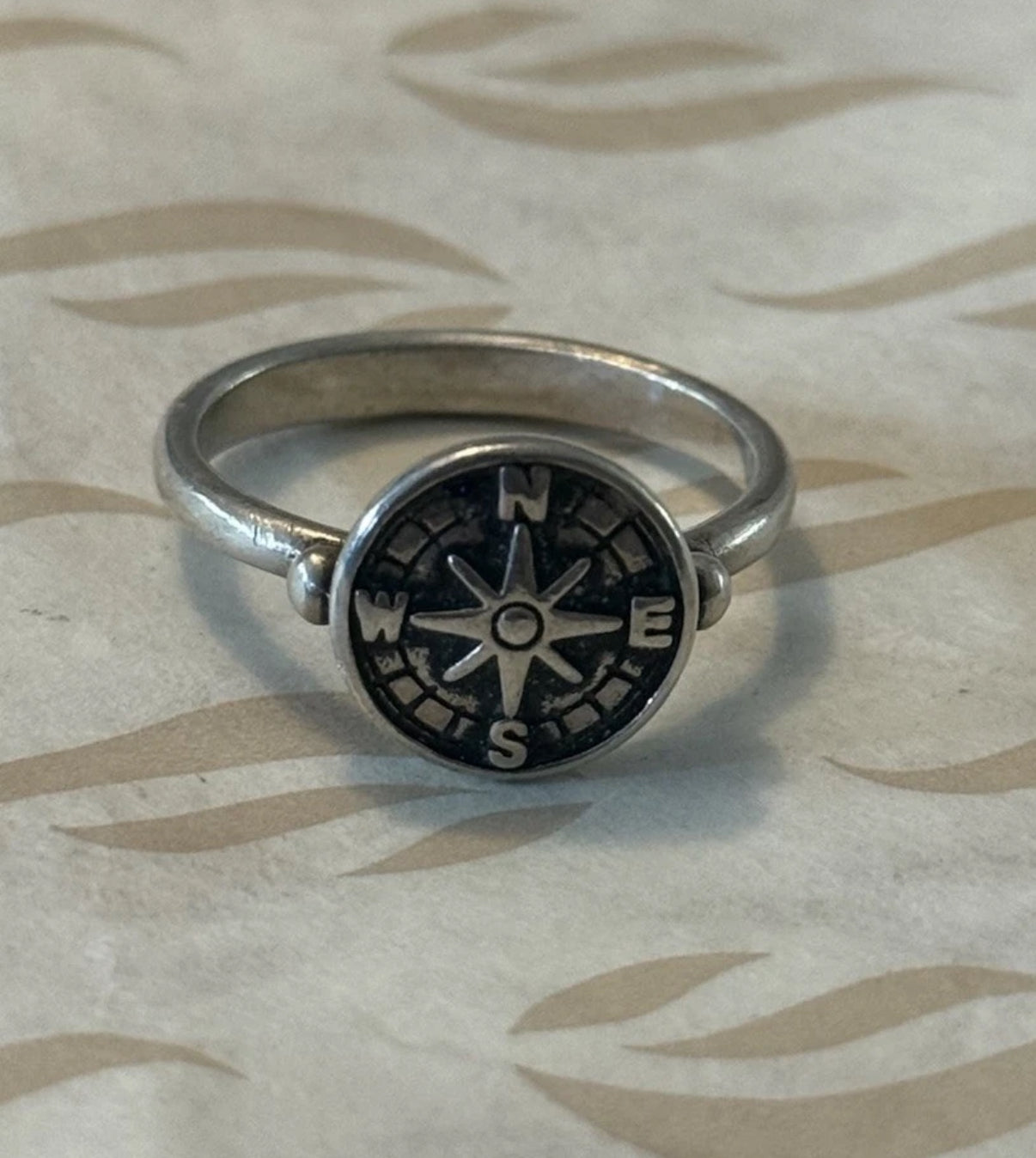 Pre-Owned James Avery Retired Sterling Silver “Life’s a Journey” Ring Size 10