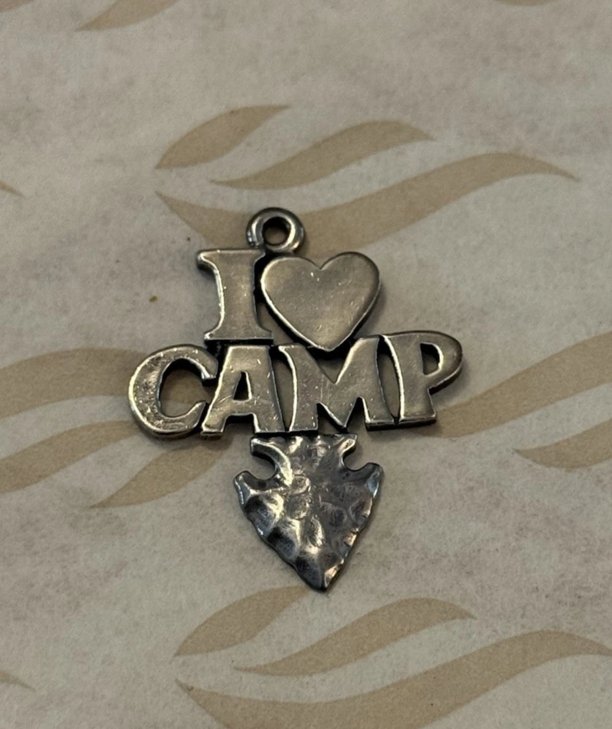 Pre-Owned James Avery Sterling Silver Retired I Love Camp Arrowhead Charm