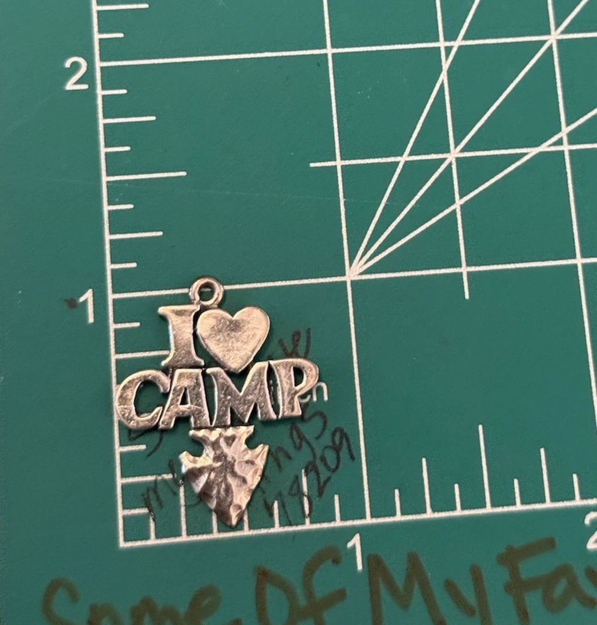 Pre-Owned James Avery Sterling Silver Retired I Love Camp Arrowhead Charm