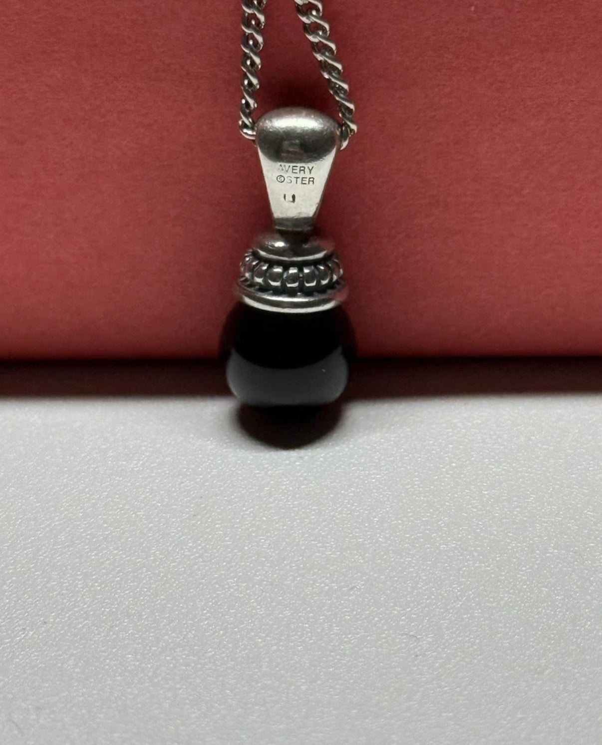 Pre-Owned James Avery Retired Sterling Silver Beaded Black Onyx Pendant 18” Necklace