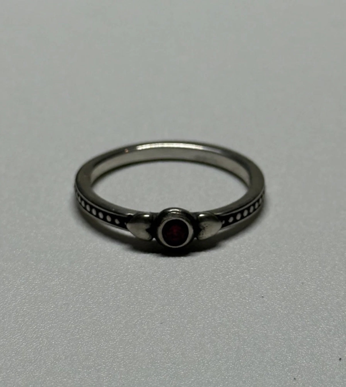 Pre-Owned James Avery RETIRED RARE Sweetheart Ring with Lab-Created Ruby Ring Size 7.5